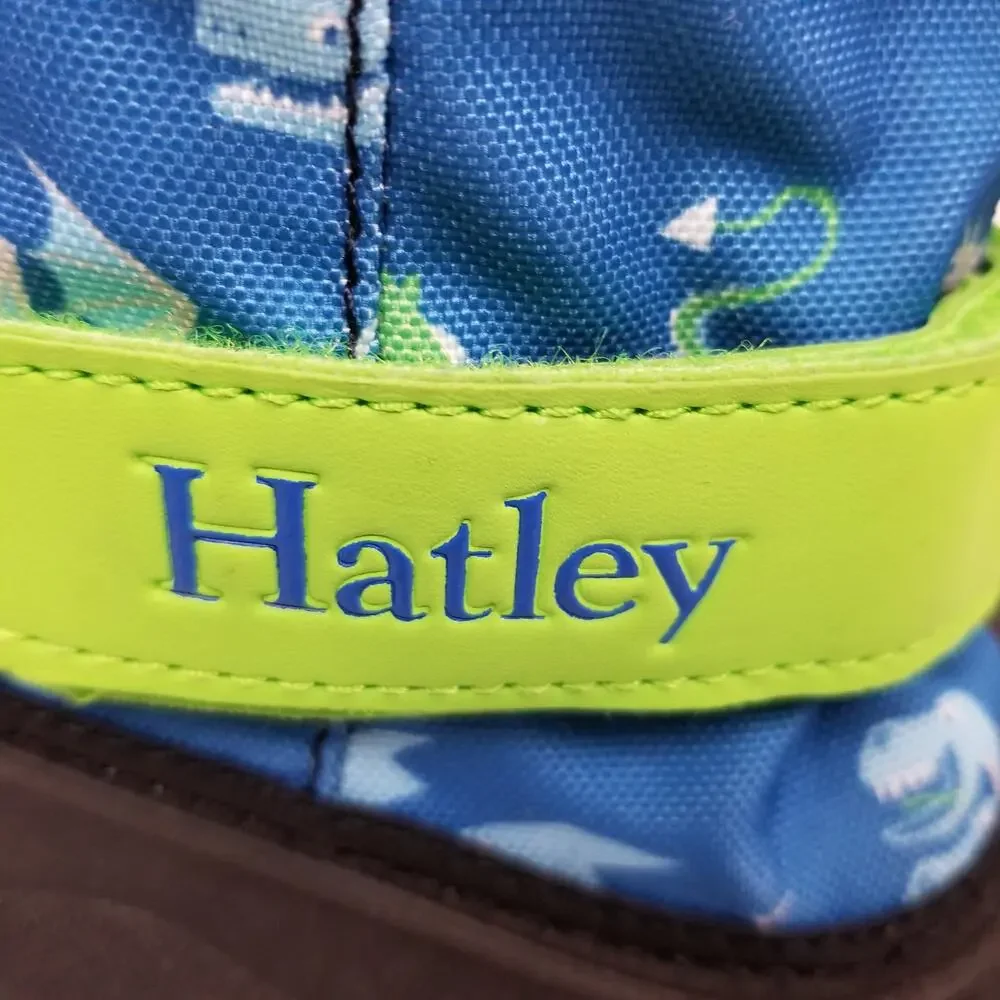 Hatley Little Boys Kids Dragon Snow Winer Rain Boots Blue Green Black Size 7